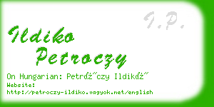 ildiko petroczy business card